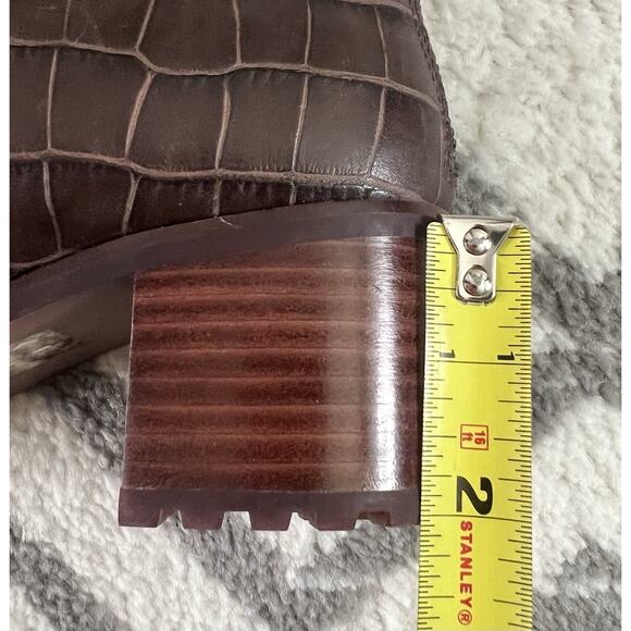 MADEWELL Women’s Brown Croc Embossed Leather Katie Lugsole Boots Shoes - Picture 14 of 14